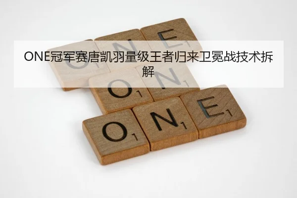 ONE冠军赛唐凯羽量级王者归来卫冕战技术拆解